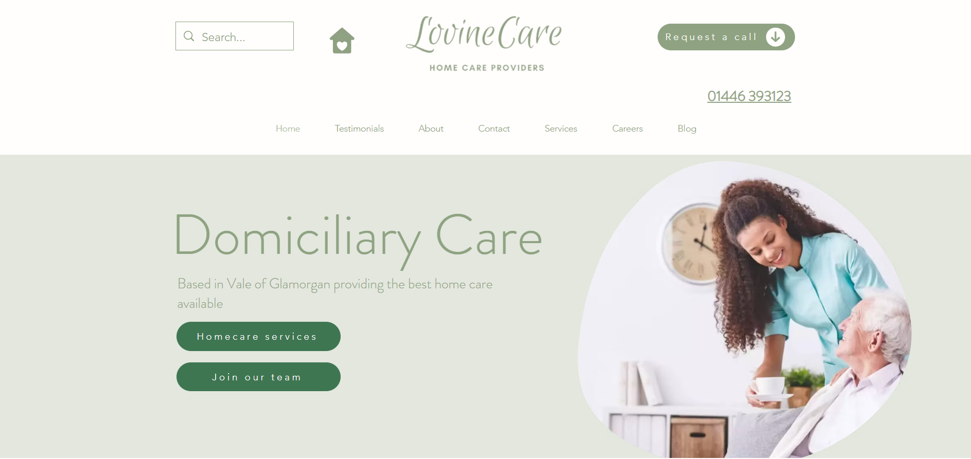 Lovine Care website screenshot